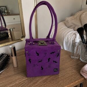 TRU‎ Purple Faux Suede Box Handbag Purple